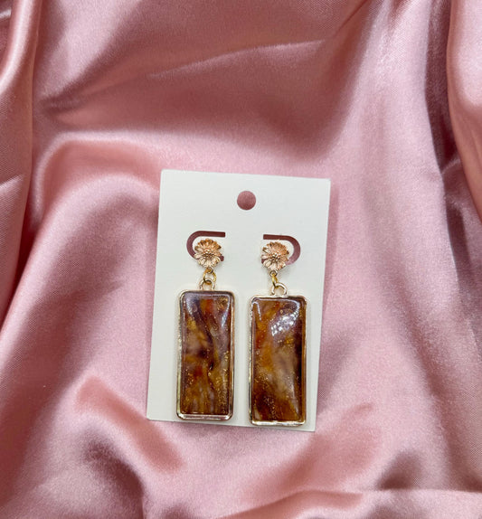 unique sunset petal marbled clay earrings, polymer clay jewelry, hypoallergenic gift