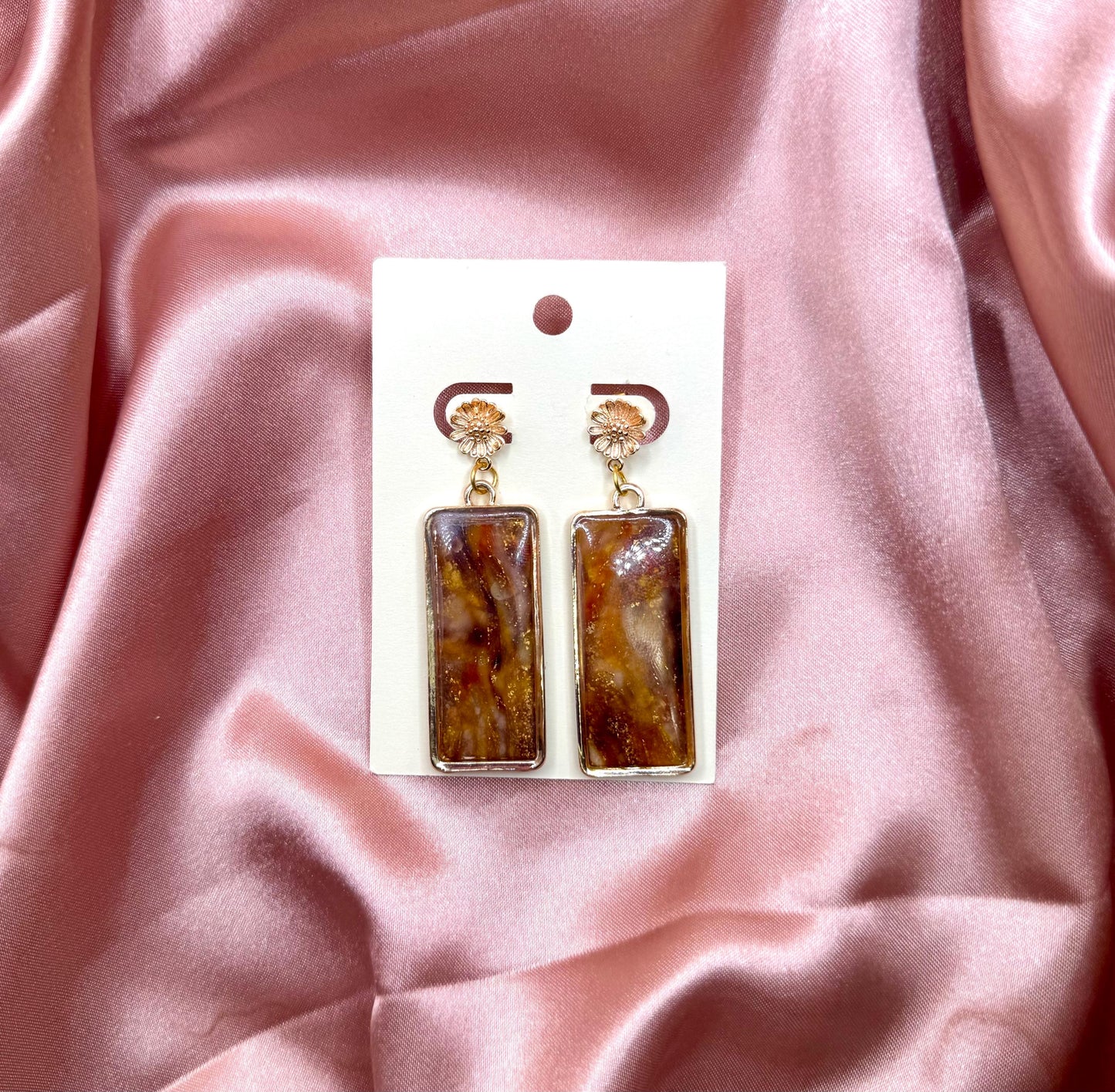 unique sunset petal marbled clay earrings, polymer clay jewelry, hypoallergenic gift