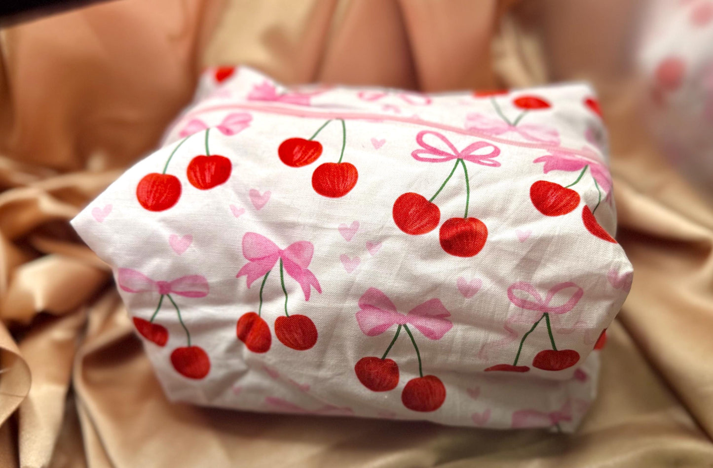 Cherry Sweet Handmade Zipper Pouch