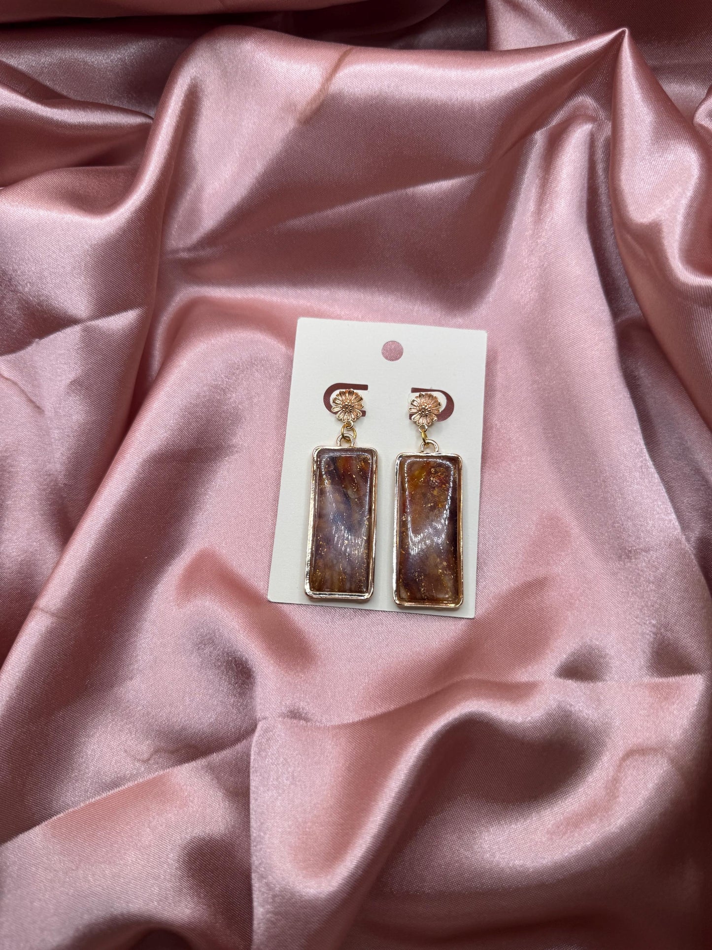 unique sunset petal marbled clay earrings, polymer clay jewelry, hypoallergenic gift