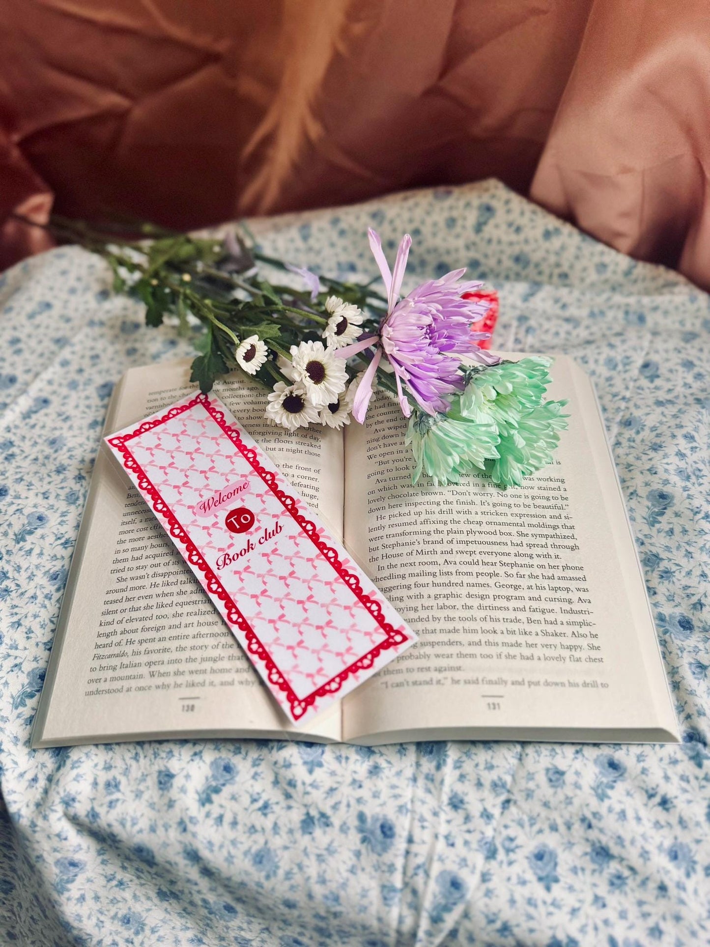 Laminated Floral Bookmark | Heavyweight Cardstock | Durable Aesthetic Bookmark 2.5x8" | Gift for Book Lovers | Handmade Reading Accessory