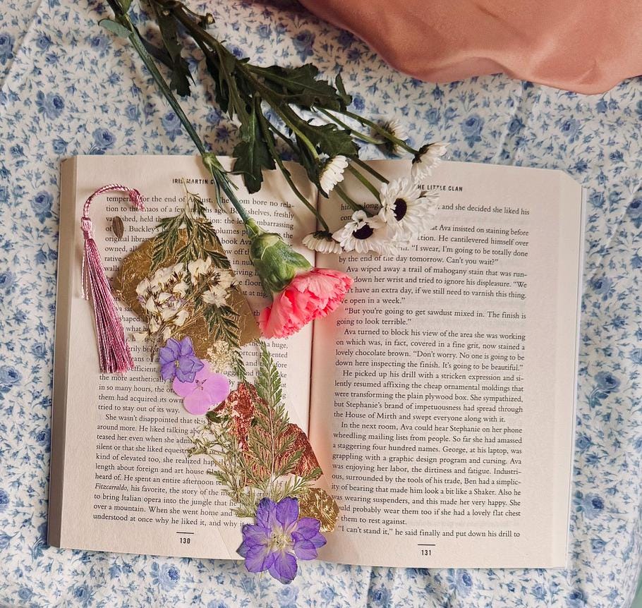 Pressed Flower Bookmark | Real Dried Flowers | Laminated Bookmark 2.5x8" | Handmade Gift for Readers | Botanical Bookmark