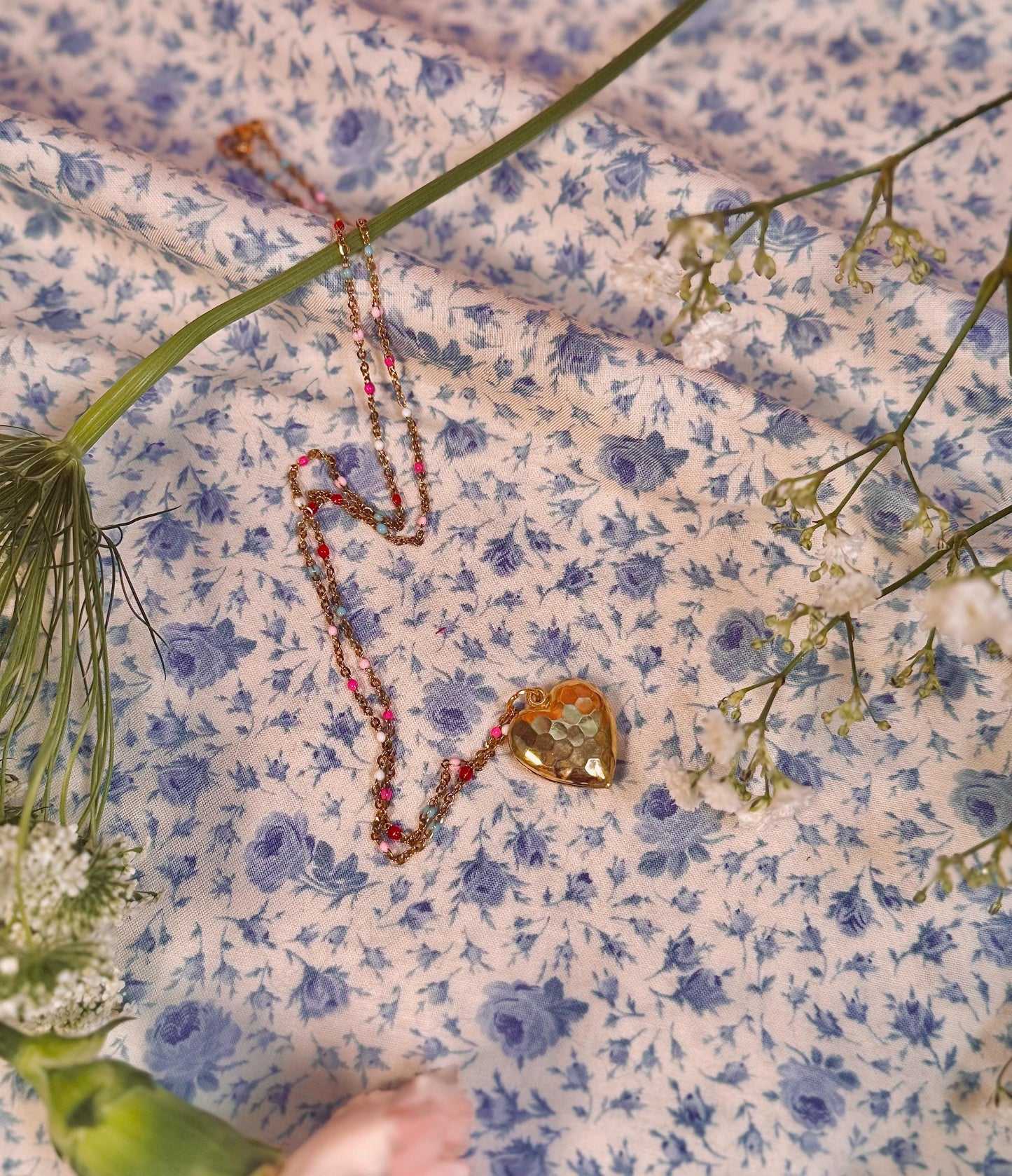 Resin Dried Flower Necklace | Real Pressed Floral Pendant | Custom Length Chain | Handmade Nature Jewelry Gift