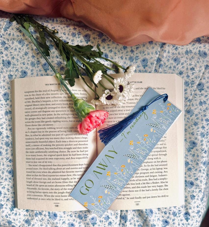Laminated Floral Bookmark | Heavyweight Cardstock | Durable Aesthetic Bookmark 2.5x8" | Gift for Book Lovers | Handmade Reading Accessory