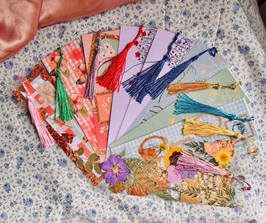 Laminated Floral Bookmark | Heavyweight Cardstock | Durable Aesthetic Bookmark 2.5x8" | Gift for Book Lovers | Handmade Reading Accessory