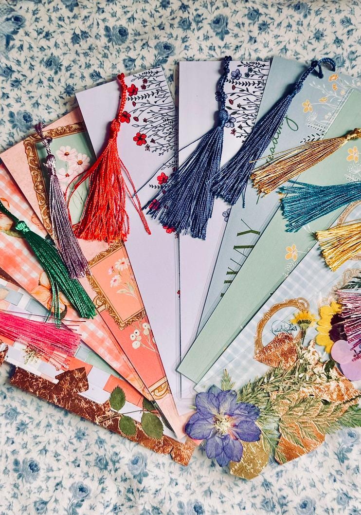 Pressed Flower Bookmark | Real Dried Flowers | Laminated Bookmark 2.5x8" | Handmade Gift for Readers | Botanical Bookmark